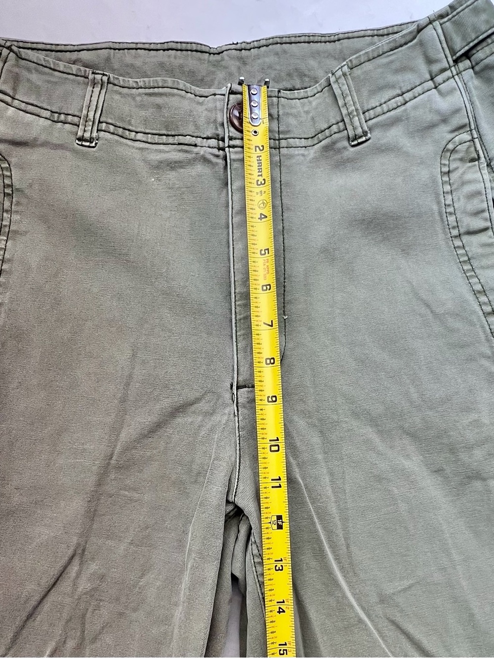 Old Navy Womens High Rise Wide Leg Pants Olive Green Size 12 Twill Chino - Picture 4 of 8